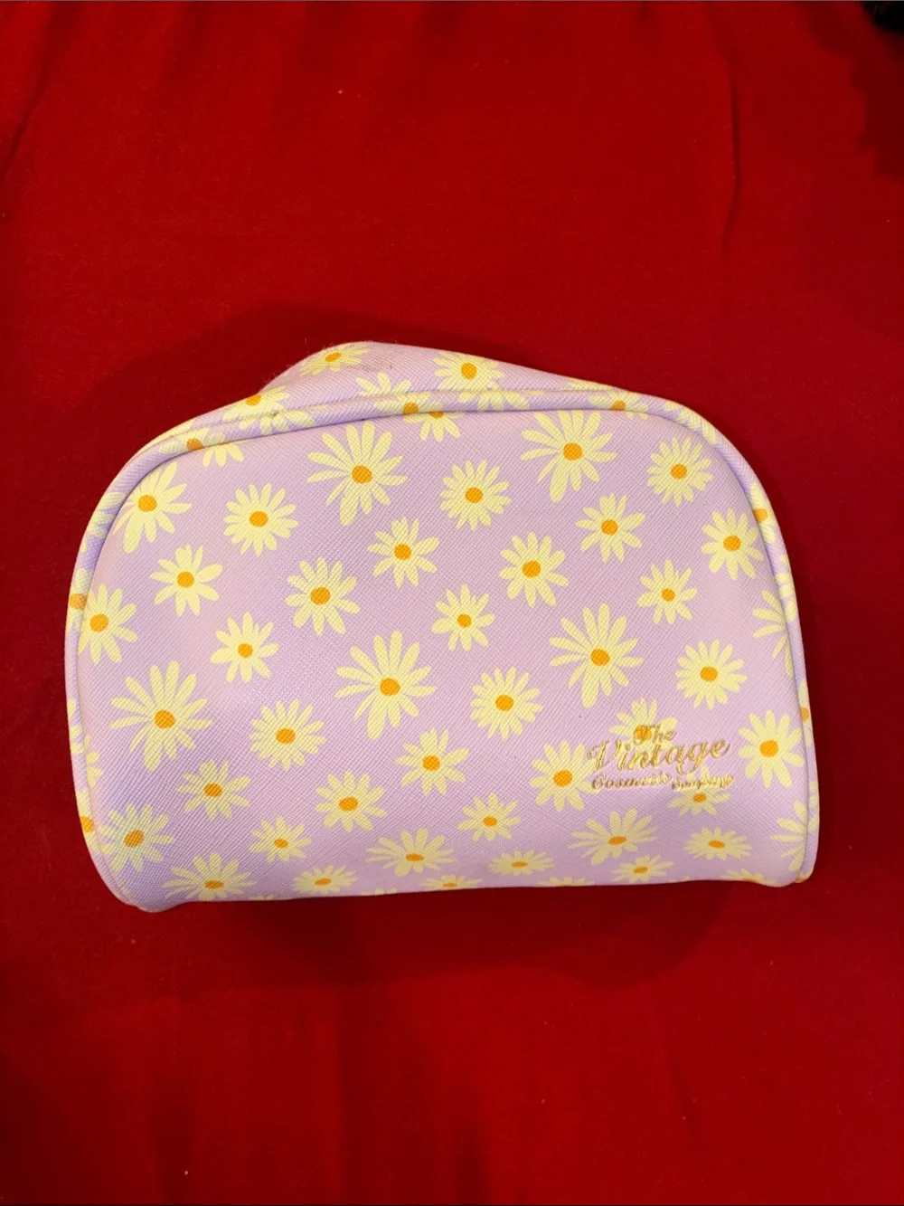 Lilac Daisy Print Cosmetic Pouch